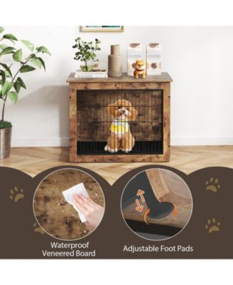 Dog Crate Furniture with Cushion and Double Doors for Small/Medium Dogs