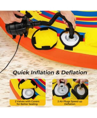 1 or 2 Person Inflatable Towable Tube for Boating with Quick Connector