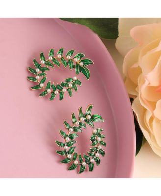 Women's Green Wreath Drop Earrings