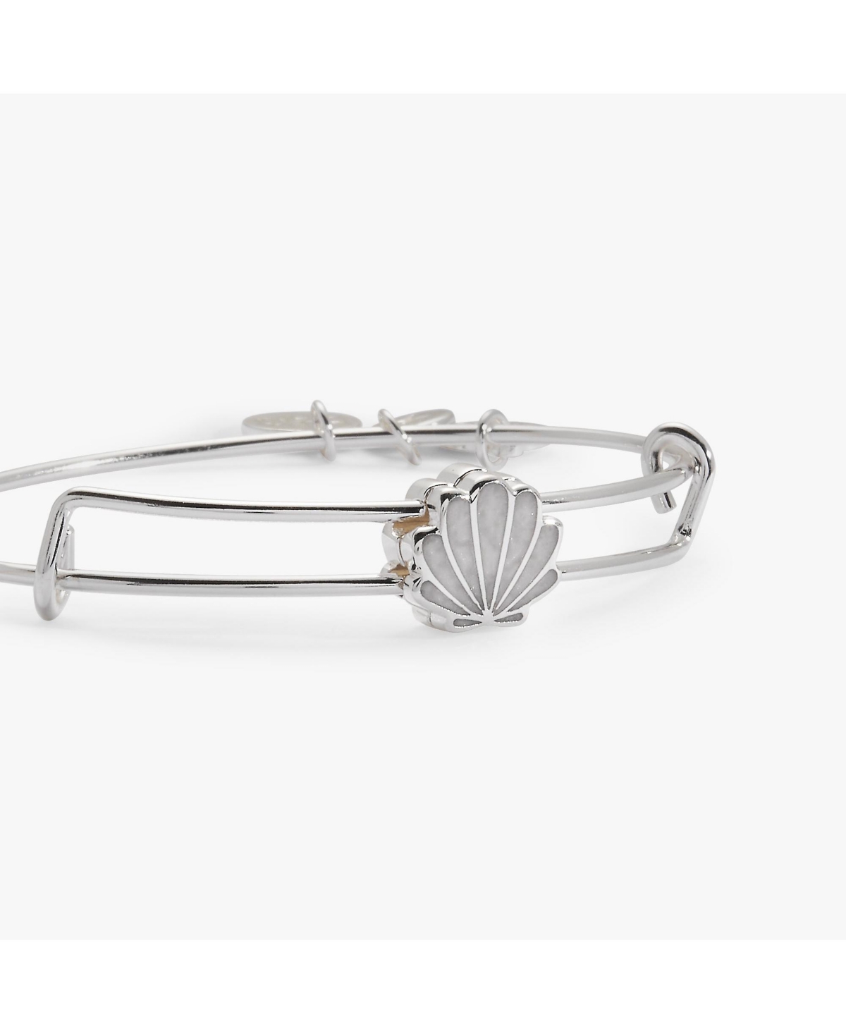 Mother of Pearl Shell Inline Bangle Bracelet - Silver