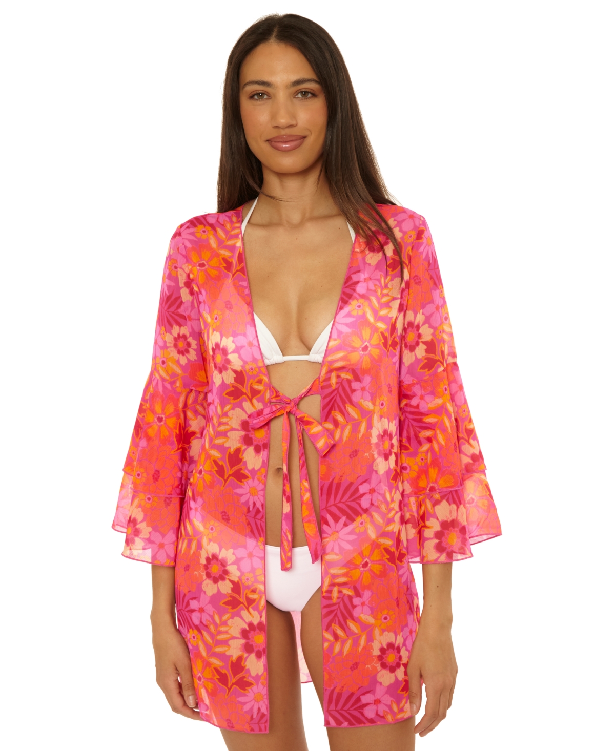 Becca Copacabana Chiffon Cover-up Tunic In Multi