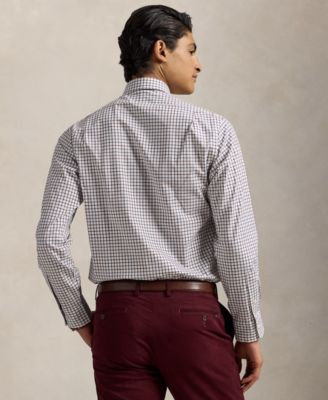 Men's Classic-Fit Plaid Stretch Poplin Shirt