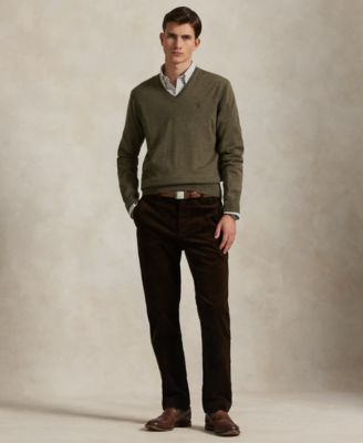 Men's Washable Wool V-Neck Sweater