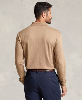Men's Big & Tall Soft Cotton Long-Sleeve Polo Shirt