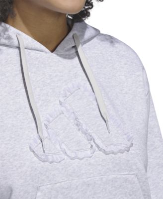 Seasonal Essentials Ruffled Big Logo Graphic Hoodie