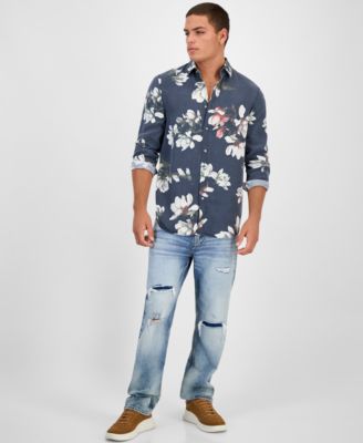 Men's Floral-Print Shirt