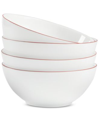 Arch Studio - Opal Glass Rust Rim Cereal Bowl, Set of 4