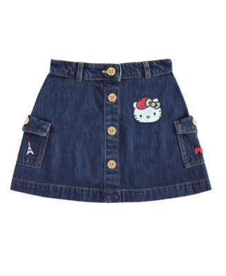 Toddler and Little Girls 2-Piece Top and Denim Skirt Set
