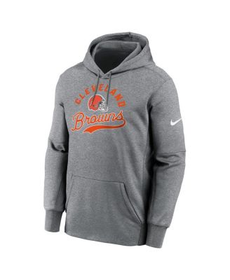 Men's Heather Gray Cleveland Browns Performance Fleece Pullover Hoodie
