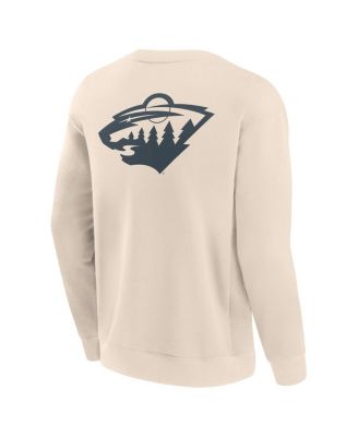 Men's Cream Minnesota Wild Elements Future Ground Lettering Pullover Sweatshirt