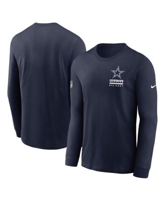 Nike - Men's Navy Dallas Cowboys Sideline Performance Long Sleeve T-Shirt