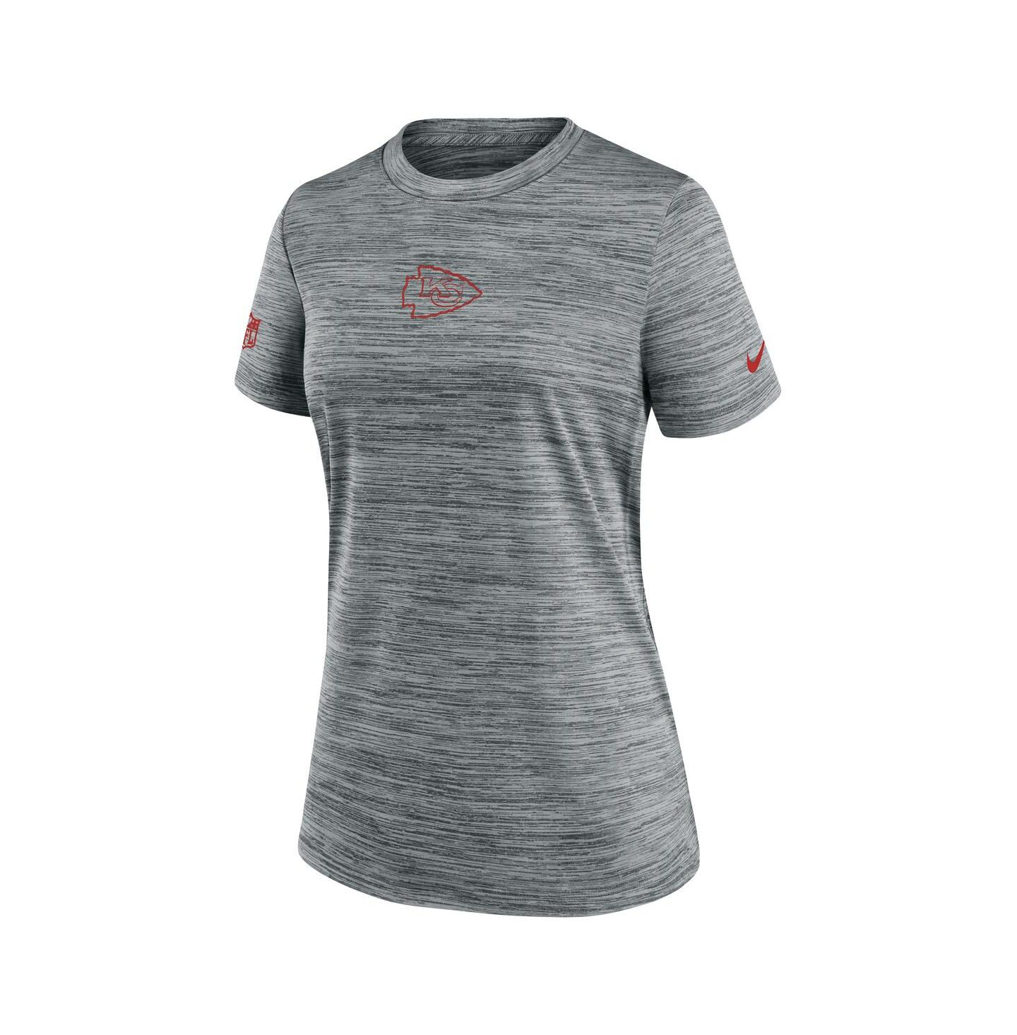 Женская футболка Nike Gray Kansas City Chiefs Sideline Velocity Performance — фото 2