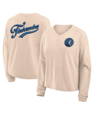 Fanatics - Women's&nbsp;Natural Minnesota Timberwolves Boxed Out Drop Fashion Long Sleeve T-Shirt