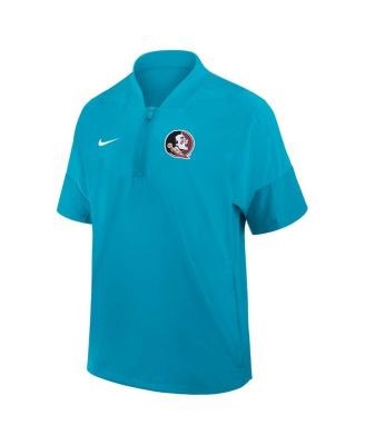 Men's Turquoise Florida State Seminoles 2025 Sideline Short Sleeve Quarter-Zip Coach Jacket