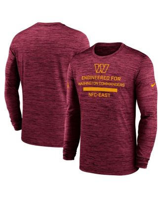 Nike - Men's Burgundy Washington Commanders Sideline Velocity Performance Long Sleeve T-Shirt