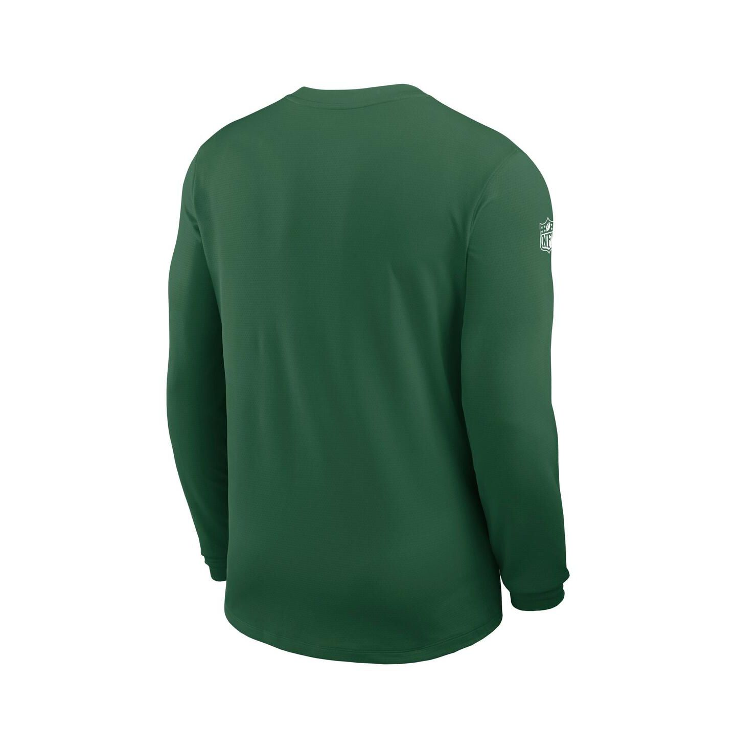 Мужская футболка Nike Green New York Jets Sideline Coach UV Performance Long Sleeve — фото 3