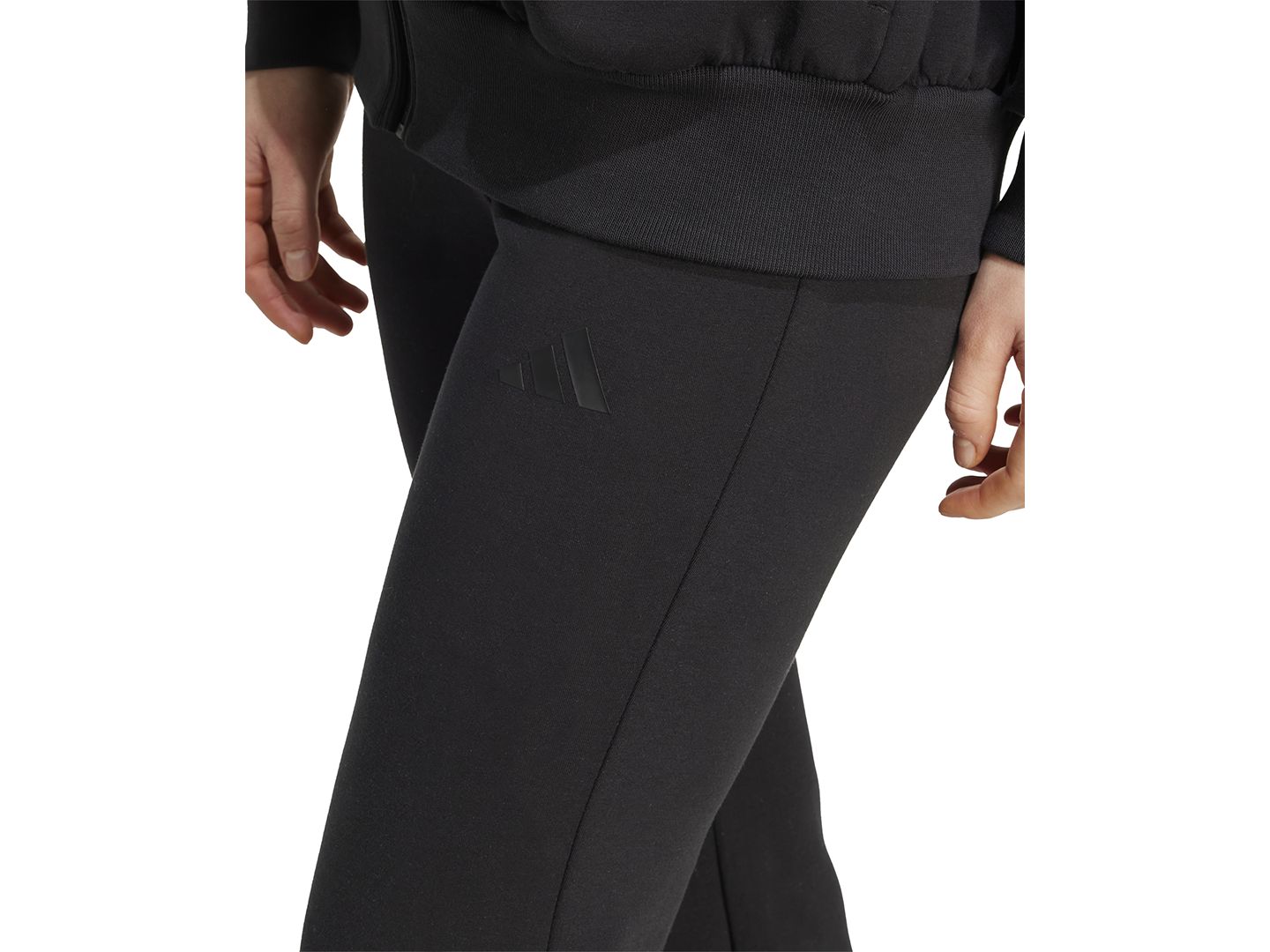 Женские брюки adidas Mid-Rise Soft Lux Flare-Leg, цвет: Чёрный — фото 4