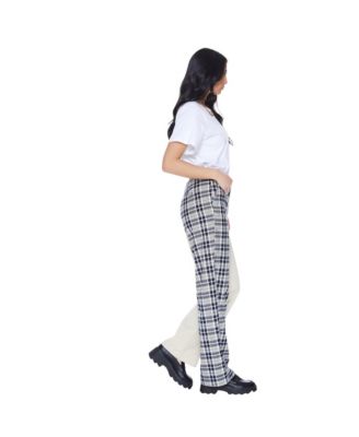 Women's Mixed-Pattern Wide Leg Trouser