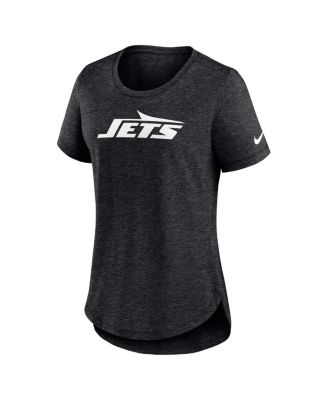 Women's Heather Black New York Jets Tri-Blend Fashion T-Shirt