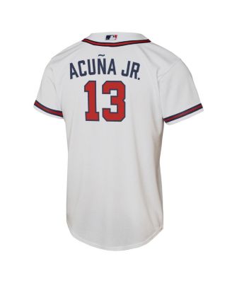 Big Boys and Girls Ronald Acuna Jr. White Atlanta Braves Home Replica Player Jersey