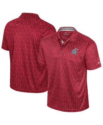 Colosseum - Men's Crimson Washington State Cougars Sublimated Golf Polo Shirt