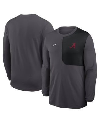 Nike - Men's Anthracite Alabama Crimson Tide 2025 Sideline Coach UV Performance Long Sleeve T-Shirt