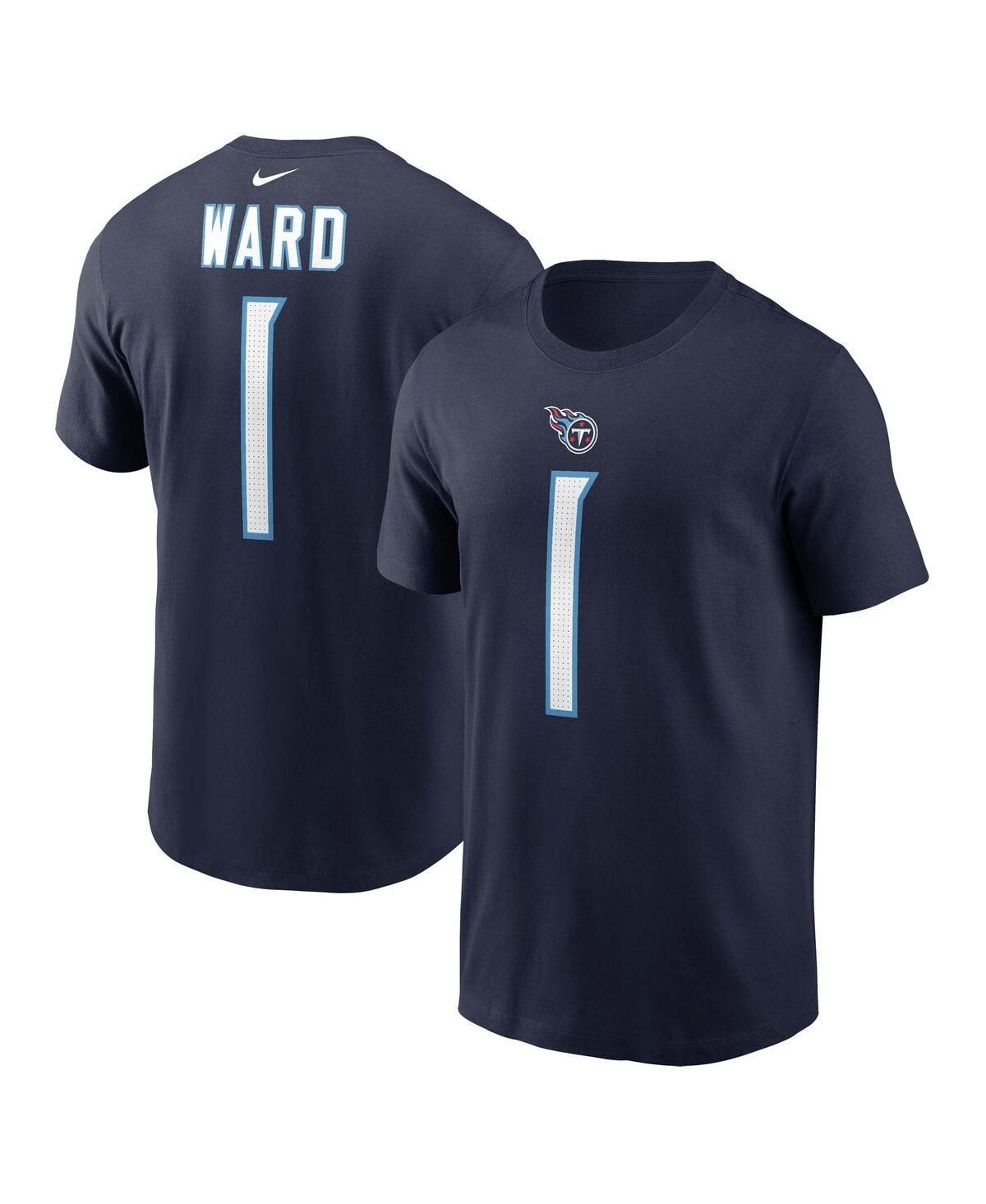 Nike Men's Cameron Ward Navy Tennessee Titans 2025 Nfl Draft First Round Pick Name Number T-shirt In Blue