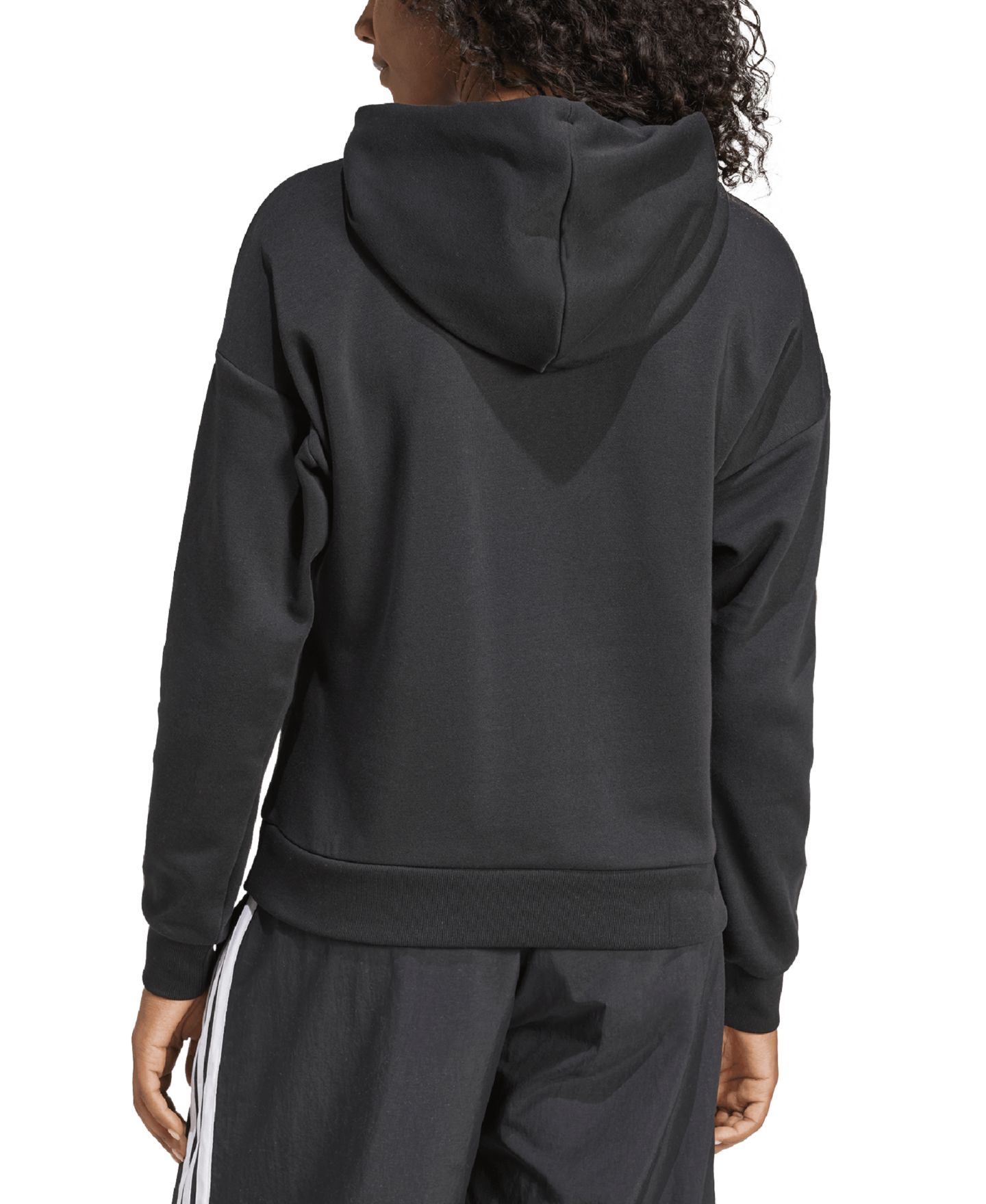 Женское худи adidas Essentials Long-Sleeve Logo, цвет: Чёрный / Белый — фото 8