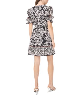 Women's Printed Ruffled-Hem A-Line Dress