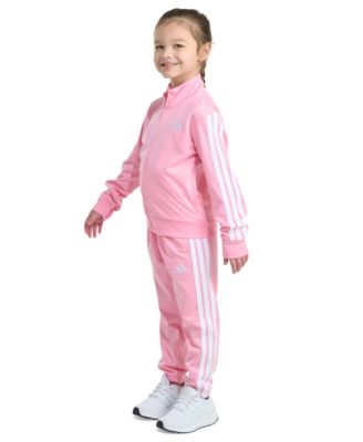 Toddler & Little Girls Tricot Long-Sleeve Essential 3-Stripe Tricot Track Jacket & Pants, 2 Piece Set 