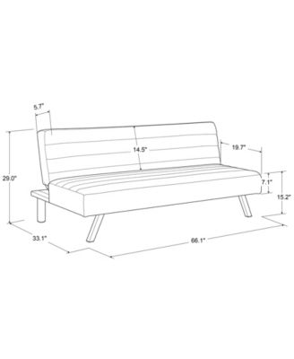 66.1" Polyester Donetta Convertible Futon