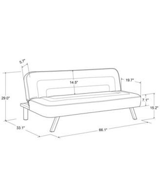 66.1" Polyester Forrest Convertible Futon