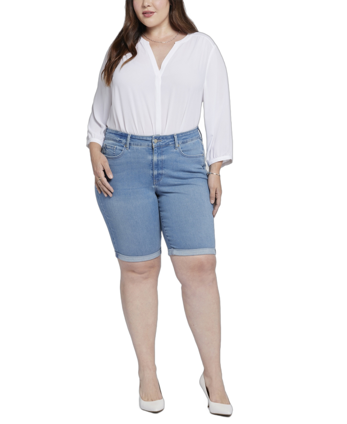 Plus Size Briella Roll Cuff Denim Shorts - Nottinghill