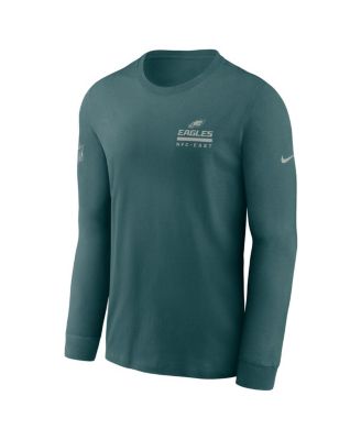 Men's Midnight Green Philadelphia Eagles Sideline Performance Long Sleeve T-Shirt
