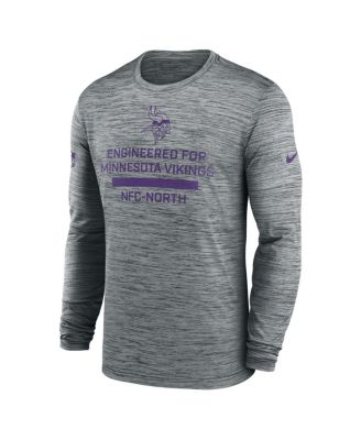 Men's Gray Minnesota Vikings Sideline Velocity Performance Long Sleeve T-Shirt