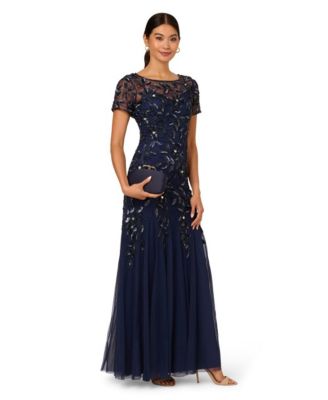 Adrianna Papel Women's Floral-Beaded Gown
