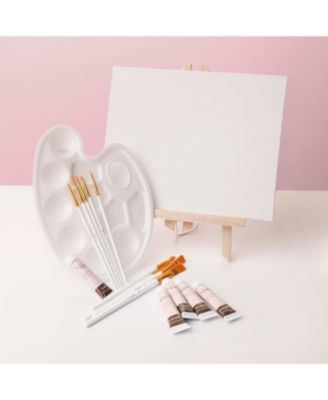 58-PC Acrylic Paint Set - 36 Colors (12ml) Acrylic Craft Paint, With Apron, Easel, 4 Canvases, 10 Brushes, and More