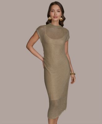 Women's Mock-Neck Midi Sweater Dress