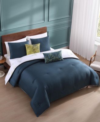 Abstract Vines Bedding 220 Thread Count Cotton Sateen Reversible 5 Piece Comforter Set, Queen Size