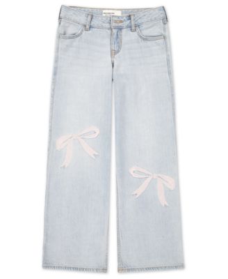 Girls Low-Rise Embroidered Baggy Jeans