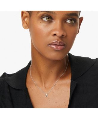 - Silver Initial Necklace - Letter Necklace
