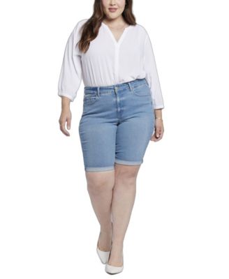 Plus Size Briella Roll Cuff Denim Shorts