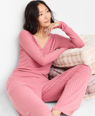 Women's Soft Rib-Knit Pajama Set, XS-3X, Macy's Exclusive