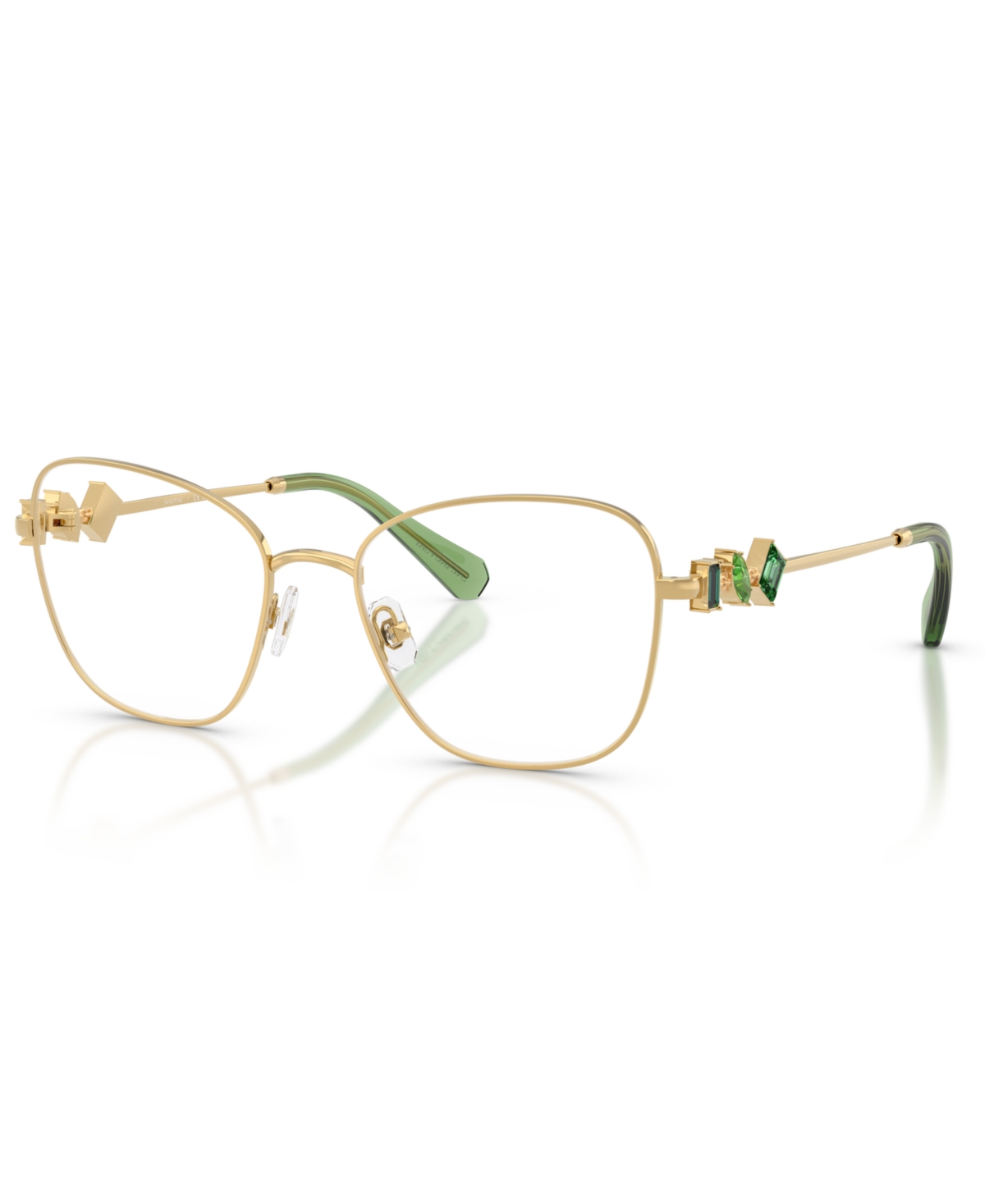 Women's Irregular Eyeglasses, SK1025 - Gold Green