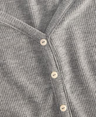 Women's Heather Rib-Knit Henley Sleepshirt