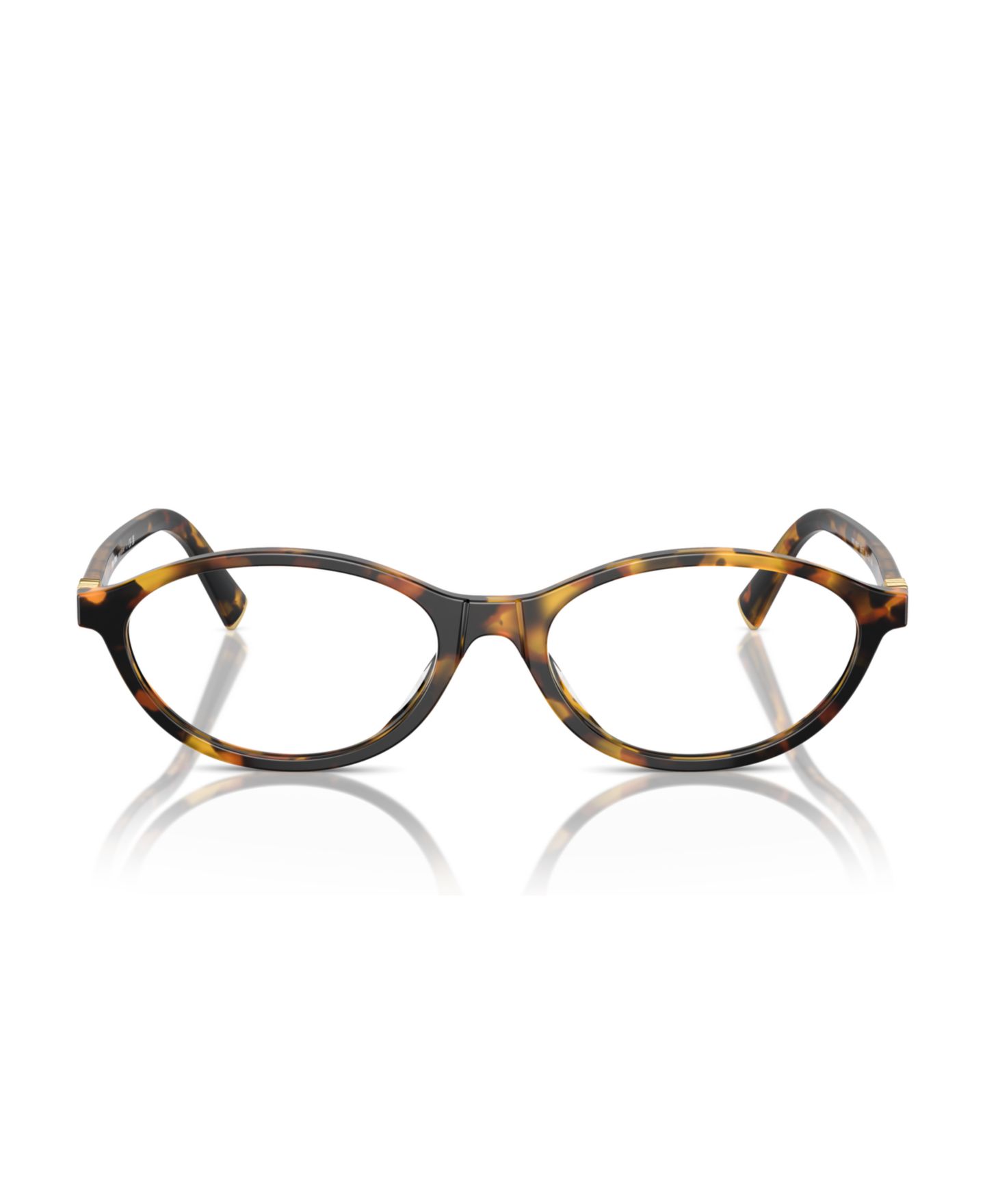 Женские очки MIU MIU Woman Oval Plastic MU 09XVF Eyeglasses, цвет: Медовый гавана — фото 2