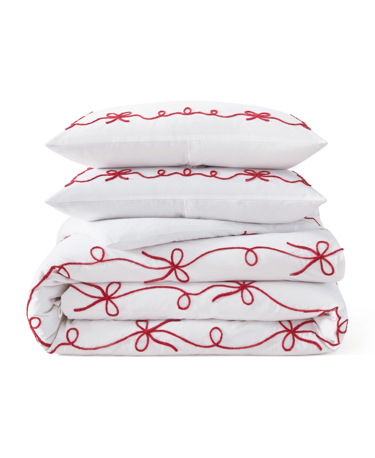Peri Home Sasha Bows Embroidered 3-Pc. Duvet Cover Set, Full/Queen