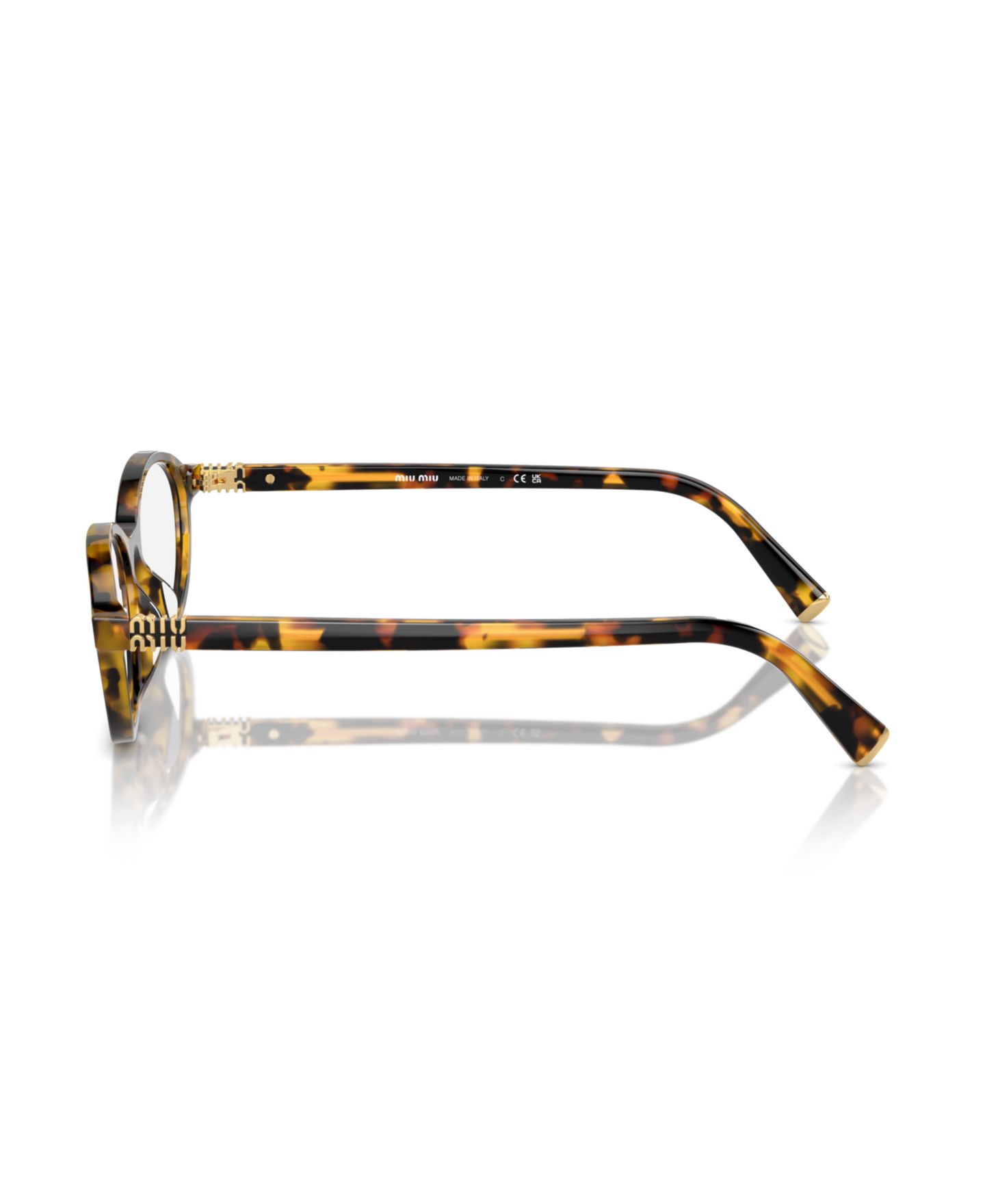 Женские очки MIU MIU Woman Oval Plastic MU 09XVF Eyeglasses, цвет: Медовый гавана — фото 3