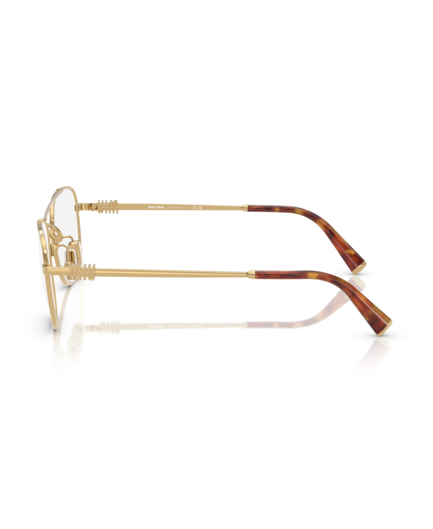 Женские очки MIU MIU Woman Square Metal MU 51WV Eyeglasses, цвет: Золотой, вариант 1 — фото 3