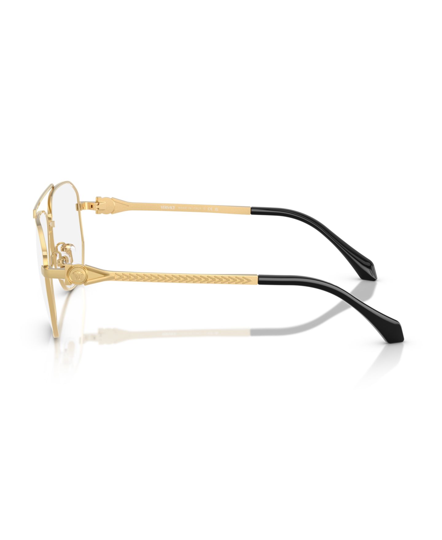Мужские очки Versace Man Square Metal VE1307 Eyeglasses, цвет: Золотой — фото 5